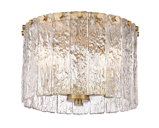 Flush Mount Z-Lite 1943F12-MGLD Modern Gold Glacier 3 Light Flush Mount Z-Lite