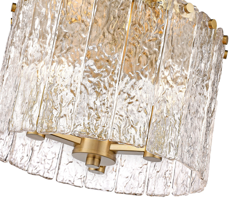 Flush Mount Z-Lite 1943F12-MGLD Modern Gold Glacier 3 Light Flush Mount Z-Lite