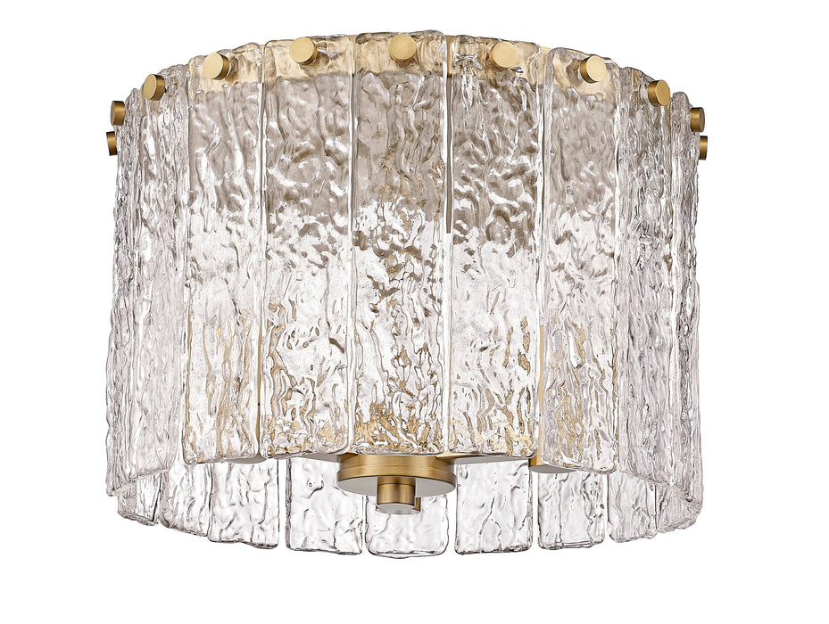 Flush Mount Z-Lite 1943F12-MGLD Modern Gold Glacier 3 Light Flush Mount Z-Lite