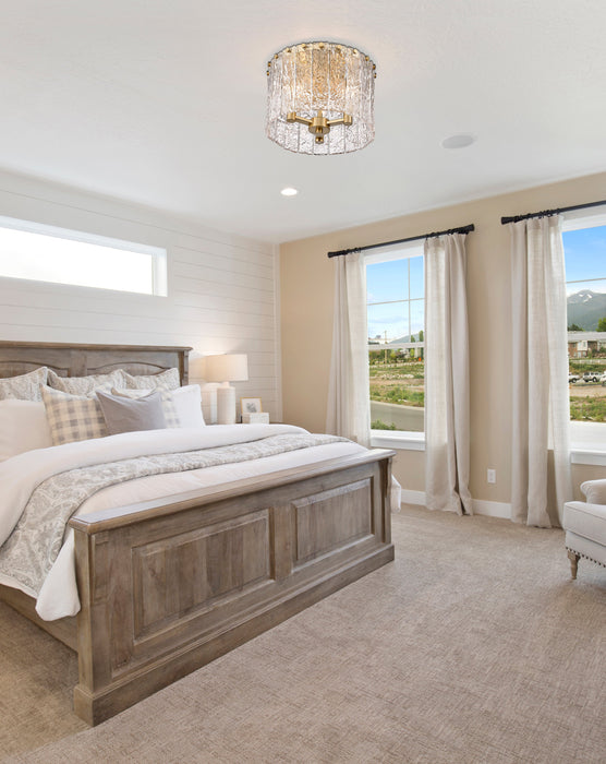 Flush Mount Z-Lite 1943F12-MGLD Modern Gold Glacier 3 Light Flush Mount Z-Lite