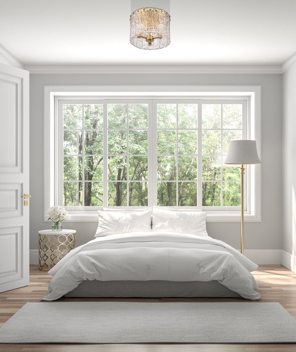 Flush Mount Z-Lite 1943F12-MGLD Modern Gold Glacier 3 Light Flush Mount Z-Lite