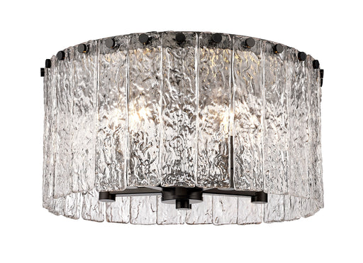 Flush Mount Z-Lite 1943F16-MB Matte Black Glacier 5 Light Flush Mount Z-Lite