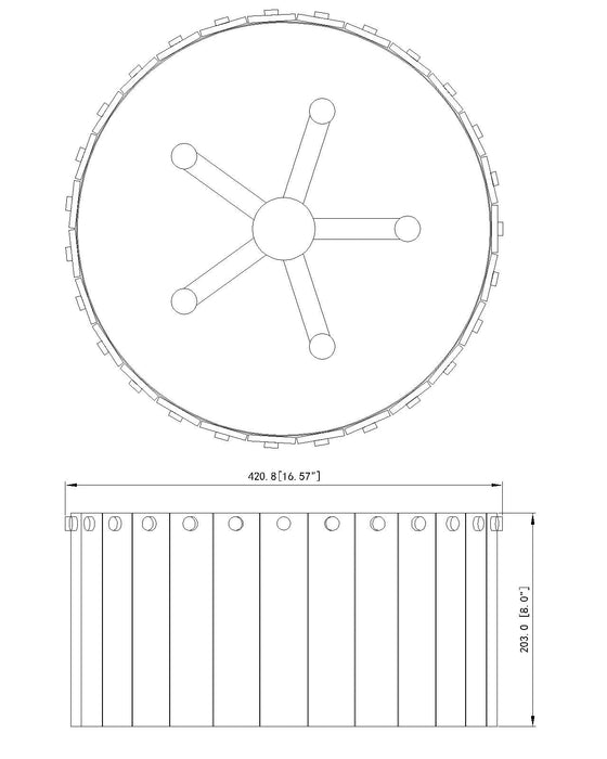Flush Mount Z-Lite 1943F16-MB Matte Black Glacier 5 Light Flush Mount Z-Lite