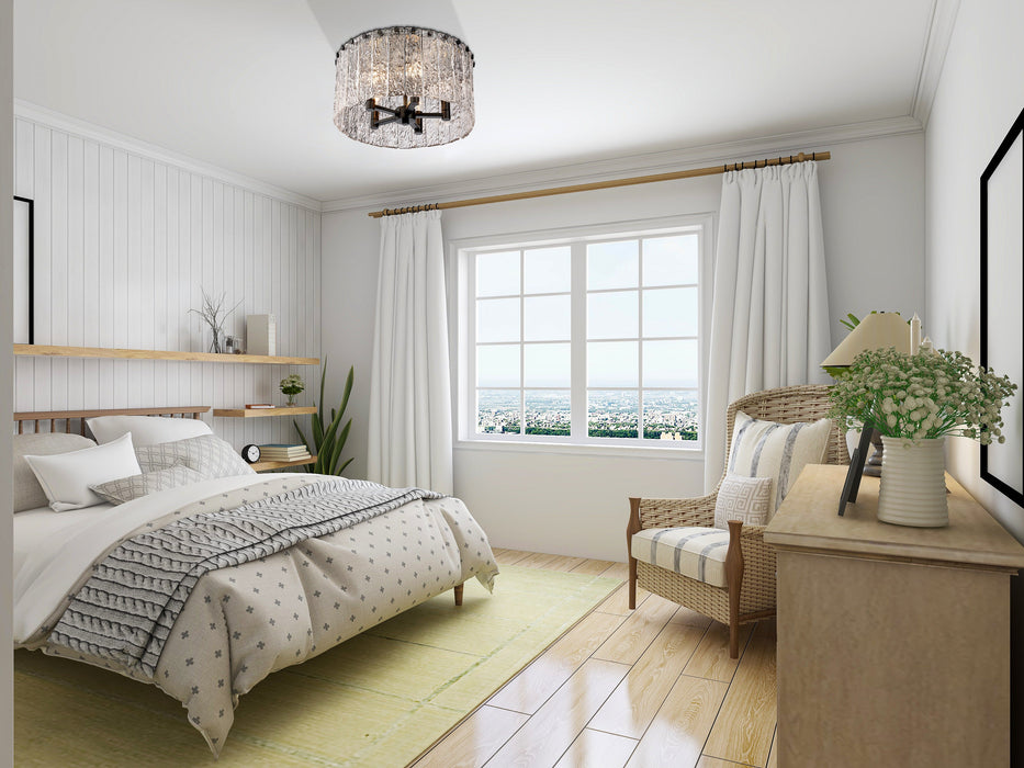 Flush Mount Z-Lite 1943F16-MB Matte Black Glacier 5 Light Flush Mount Z-Lite