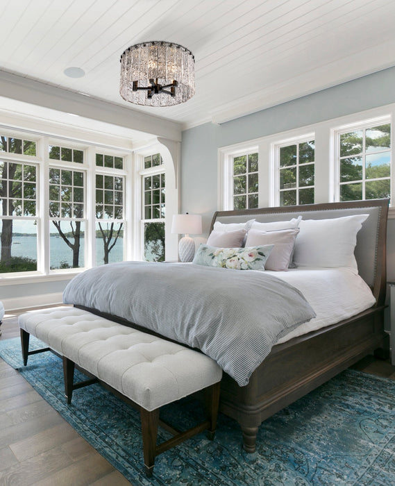 Flush Mount Z-Lite 1943F16-MB Matte Black Glacier 5 Light Flush Mount Z-Lite