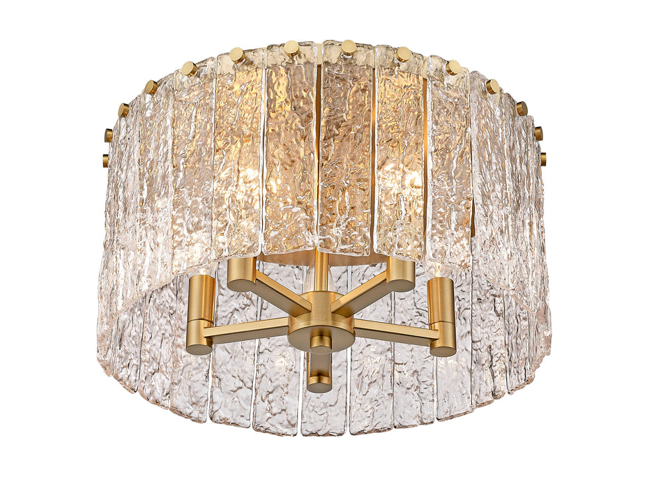 Flush Mount Z-Lite 1943F16-MGLD Modern Gold Glacier 5 Light Flush Mount Z-Lite
