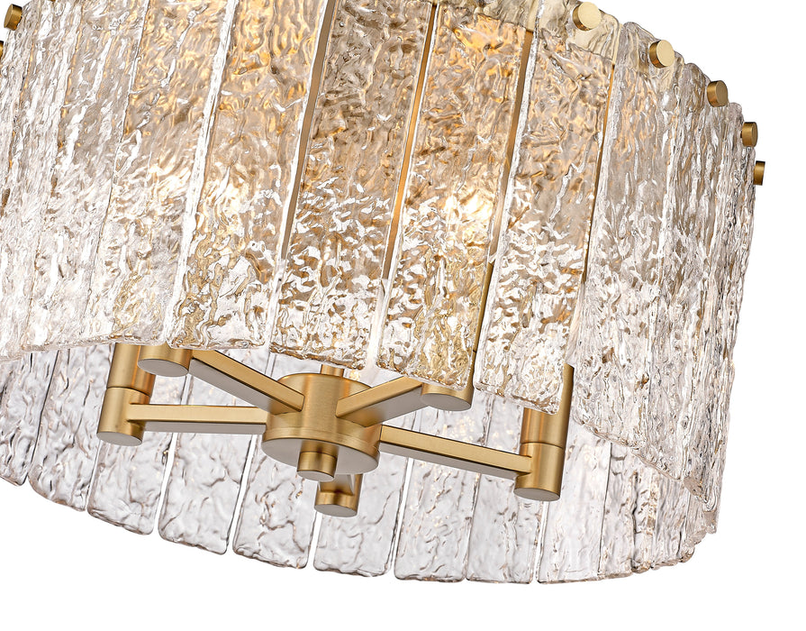 Flush Mount Z-Lite 1943F16-MGLD Modern Gold Glacier 5 Light Flush Mount Z-Lite