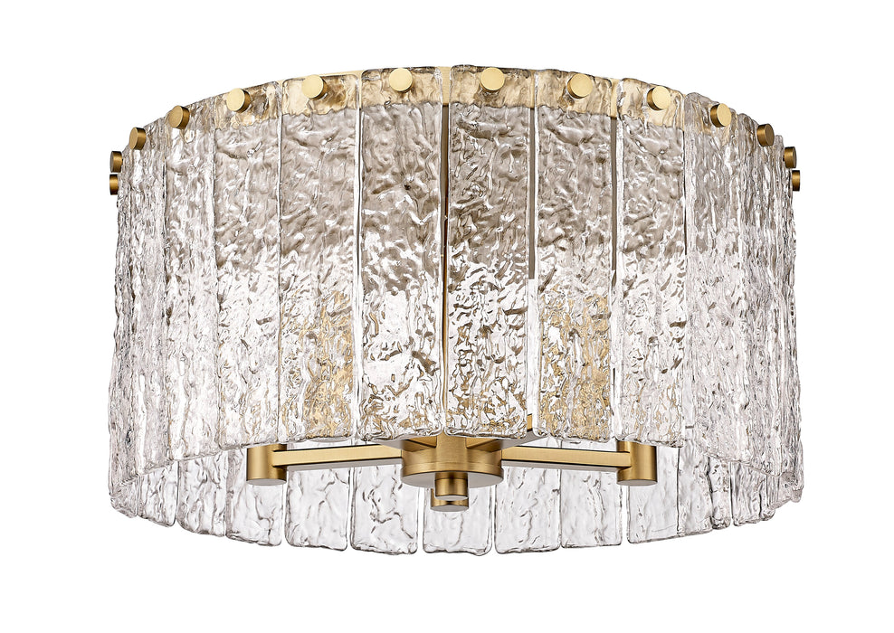 Flush Mount Z-Lite 1943F16-MGLD Modern Gold Glacier 5 Light Flush Mount Z-Lite