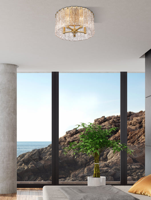 Flush Mount Z-Lite 1943F16-MGLD Modern Gold Glacier 5 Light Flush Mount Z-Lite