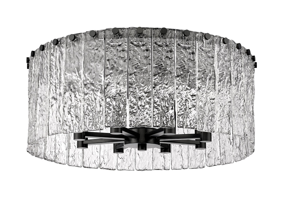 Flush Mount Z-Lite 1943F20-MB Matte Black Glacier 8 Light Flush Mount Z-Lite