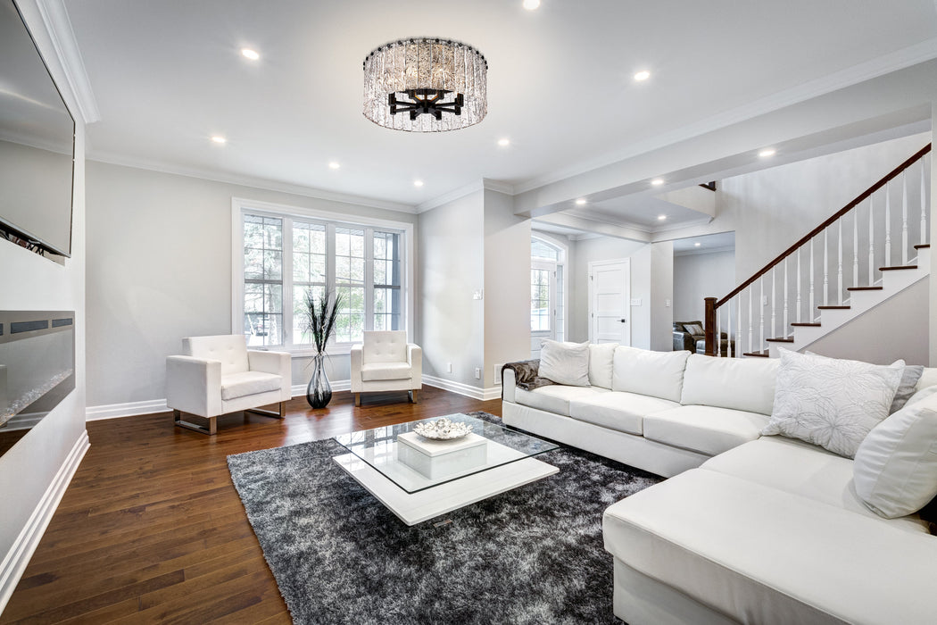 Flush Mount Z-Lite 1943F20-MB Matte Black Glacier 8 Light Flush Mount Z-Lite