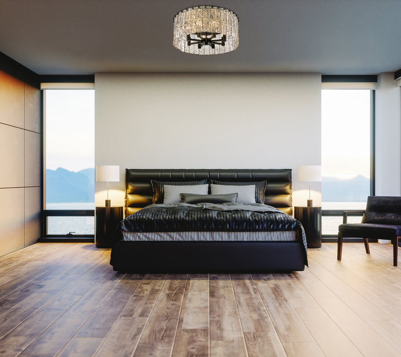 Flush Mount Z-Lite 1943F20-MB Matte Black Glacier 8 Light Flush Mount Z-Lite