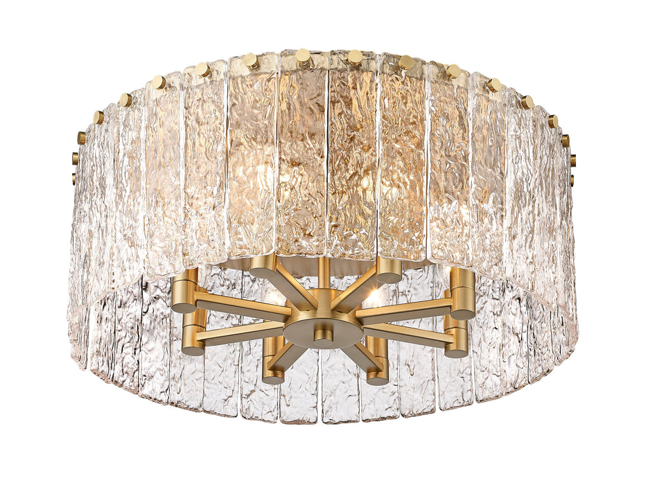 Flush Mount Z-Lite 1943F20-MGLD Modern Gold Glacier 8 Light Flush Mount Z-Lite