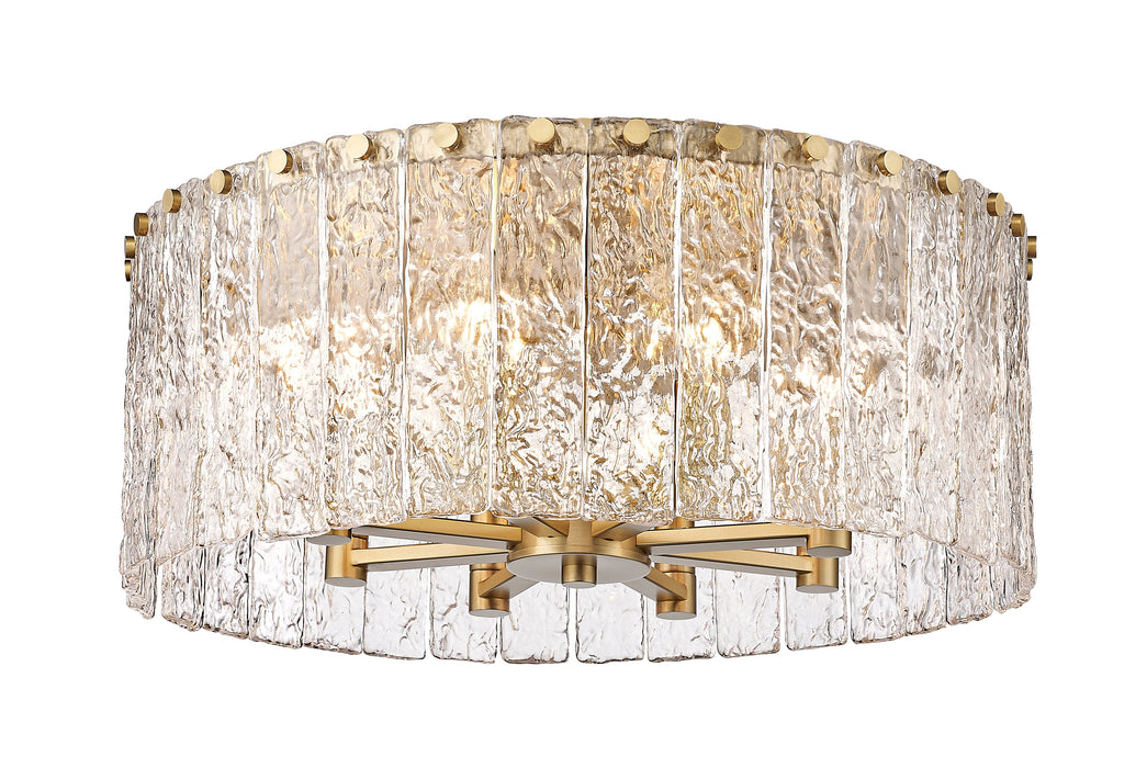 Flush Mount Z-Lite 1943F20-MGLD Modern Gold Glacier 8 Light Flush Mount Z-Lite