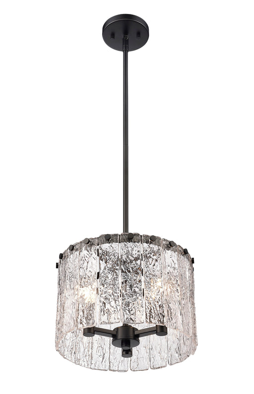 Pendant Z-Lite 1943P12-MB Matte Black Glacier 3 Light Pendant Z-Lite