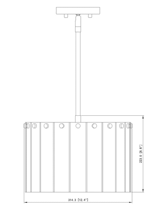 Pendant Z-Lite 1943P12-MB Matte Black Glacier 3 Light Pendant Z-Lite