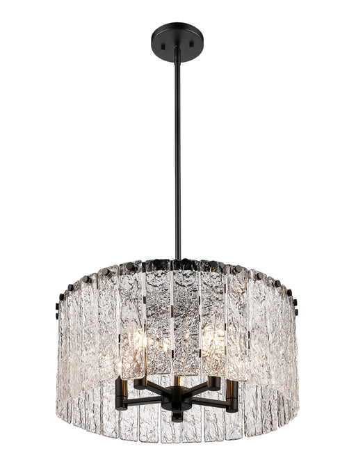 Pendant Z-Lite 1943P18-MB Matte Black Glacier 5 Light Pendant Z-Lite