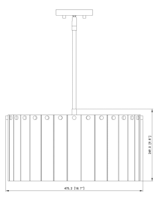 Pendant Z-Lite 1943P18-MB Matte Black Glacier 5 Light Pendant Z-Lite