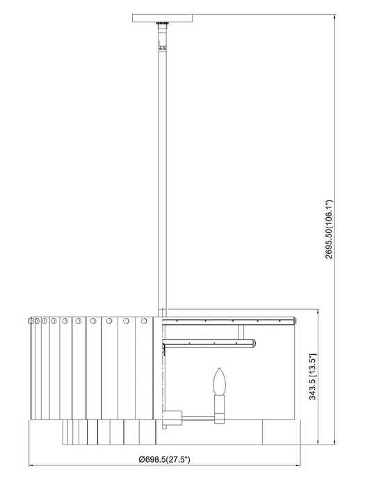 Pendant Z-Lite 1943P26-2-MB Matte Black Glacier 10 Light Pendant Z-Lite