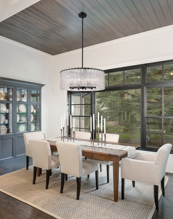 Chandelier Z-Lite 1943P26-MB Matte Black Glacier 10 Light Chandelier Z-Lite