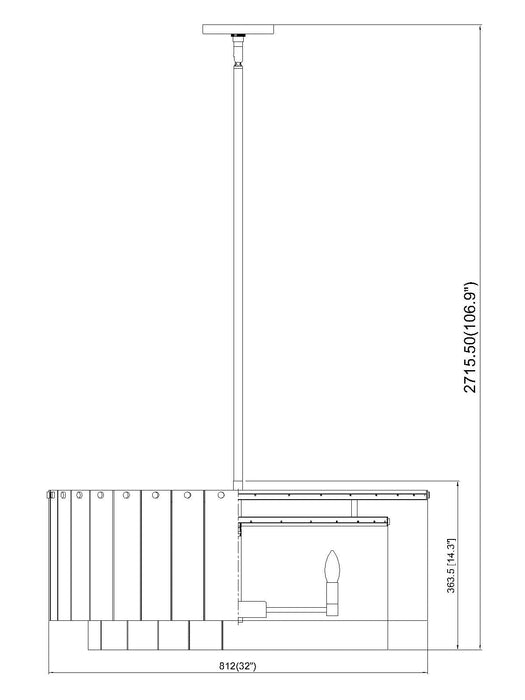 Pendant Z-Lite 1943P32-2-MB Matte Black Glacier 12 Light Pendant Z-Lite