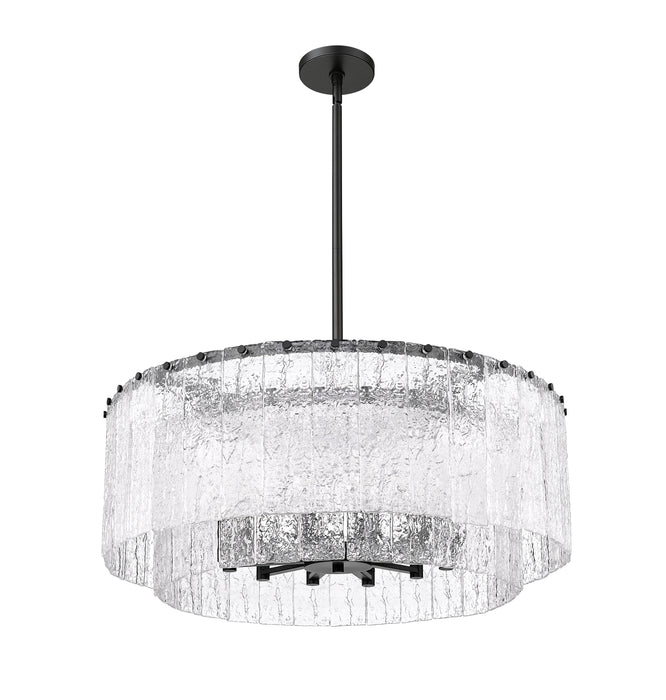 Pendant Z-Lite 1943P32-2-MB Matte Black Glacier 12 Light Pendant Z-Lite