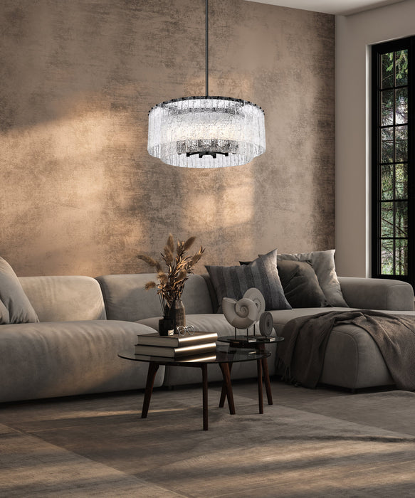 Pendant Z-Lite 1943P32-2-MB Matte Black Glacier 12 Light Pendant Z-Lite