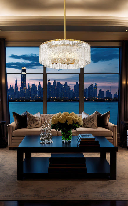 Pendant Z-Lite 1943P32-2-MGLD Modern Gold Glacier 12 Light Pendant Z-Lite