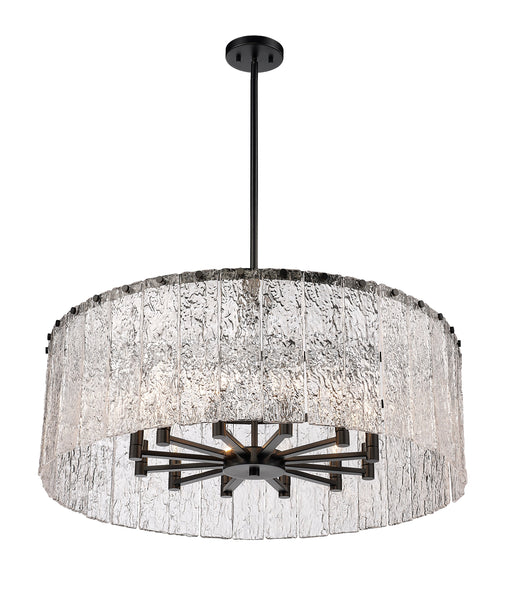 Chandelier Z-Lite 1943P32-MB Matte Black Glacier 12 Light Chandelier Z-Lite
