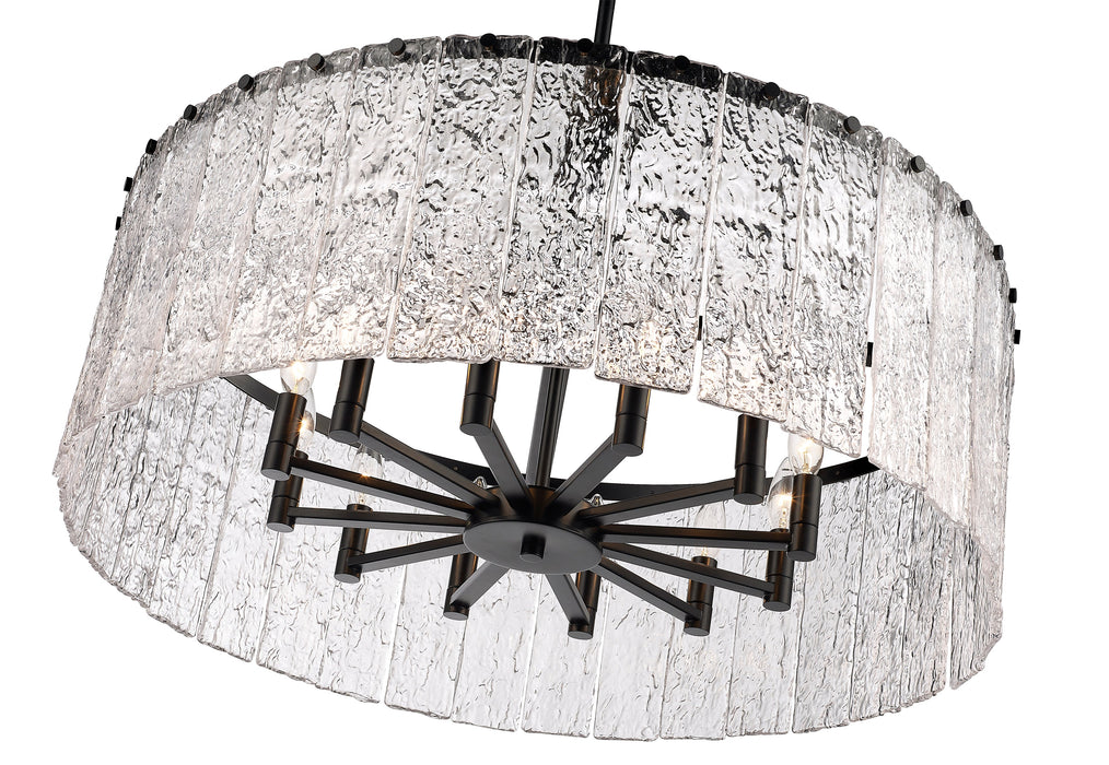 Chandelier Z-Lite 1943P32-MB Matte Black Glacier 12 Light Chandelier Z-Lite