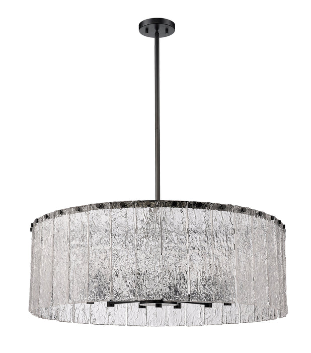 Chandelier Z-Lite 1943P32-MB Matte Black Glacier 12 Light Chandelier Z-Lite