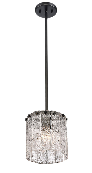 Pendant Z-Lite 1943P8-MB Matte Black Glacier 1 Light Pendant Z-Lite