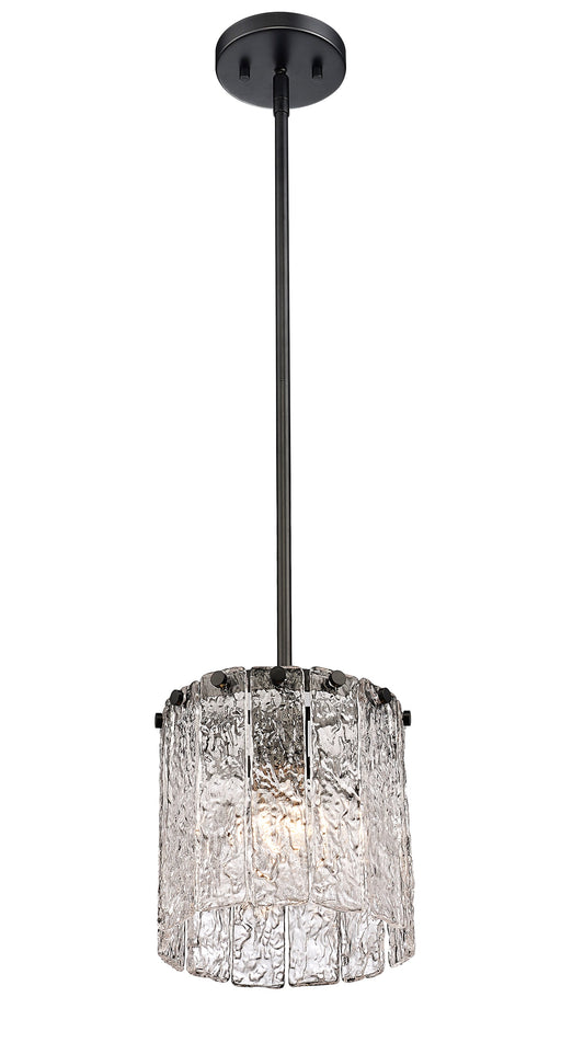 Pendant Z-Lite 1943P8-MB Matte Black Glacier 1 Light Pendant Z-Lite