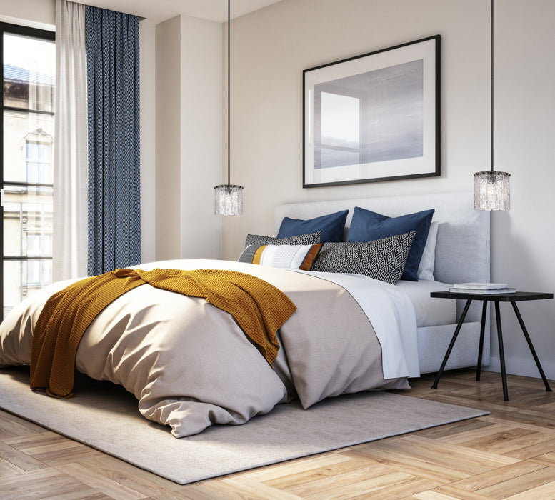 Pendant Z-Lite 1943P8-MB Matte Black Glacier 1 Light Pendant Z-Lite