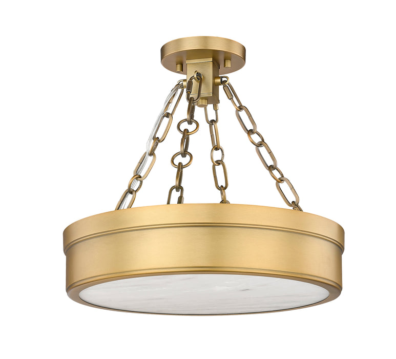 Semi Flush Mount Z-Lite 1944SF15-RB-LED Rubbed Brass Anders 1 Light Semi Flush Mount Z-Lite