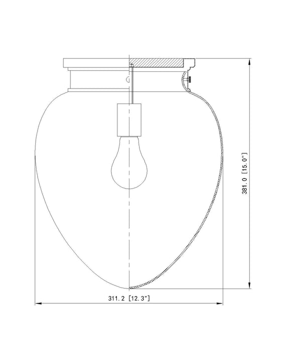 Flush Mount Z-Lite 1945F12-BN Brushed Nickel Gideon 1 Light Flush Mount Z-Lite