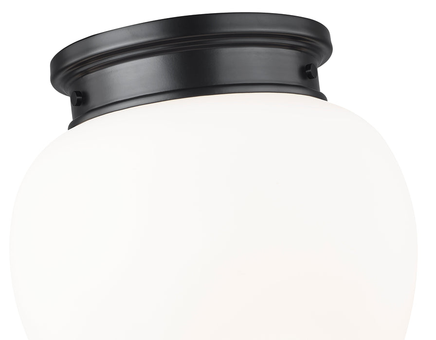 Flush Mount Z-Lite 1945F12-MB Matte Black Gideon 1 Light Flush Mount Z-Lite