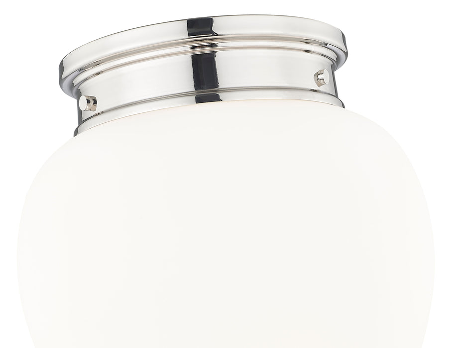 Flush Mount Z-Lite 1945F12-PN Polished Nickel Gideon 1 Light Flush Mount Z-Lite