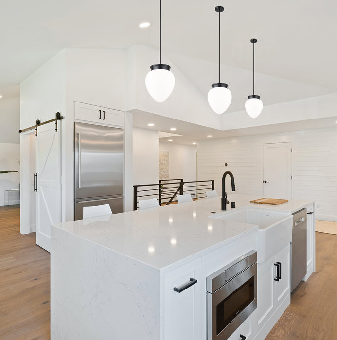 Pendant Z-Lite 1945P12-MB Matte Black Gideon 1 Light Pendant Z-Lite