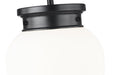 Pendant Z-Lite 1945P9-MB Matte Black Gideon 1 Light Pendant Z-Lite