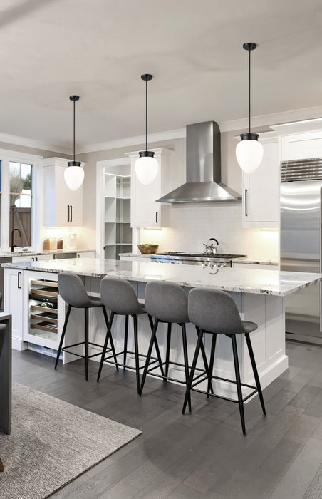 Pendant Z-Lite 1945P9-MB Matte Black Gideon 1 Light Pendant Z-Lite