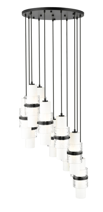 Chandelier Z-Lite 1946P-11R-MB Matte Black Cayden 11 Light Chandelier Z-Lite