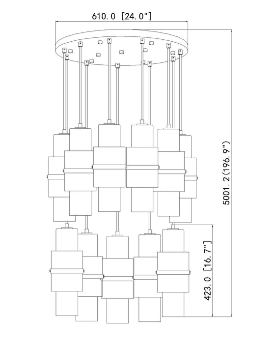 Chandelier Z-Lite 1946P-11R-MB Matte Black Cayden 11 Light Chandelier Z-Lite