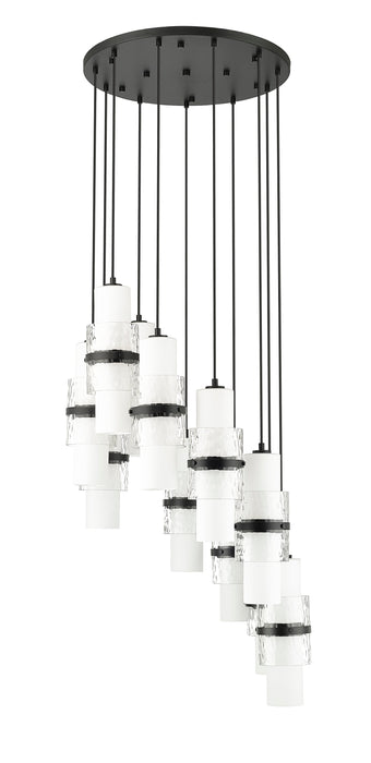 Chandelier Z-Lite 1946P-11R-MB Matte Black Cayden 11 Light Chandelier Z-Lite