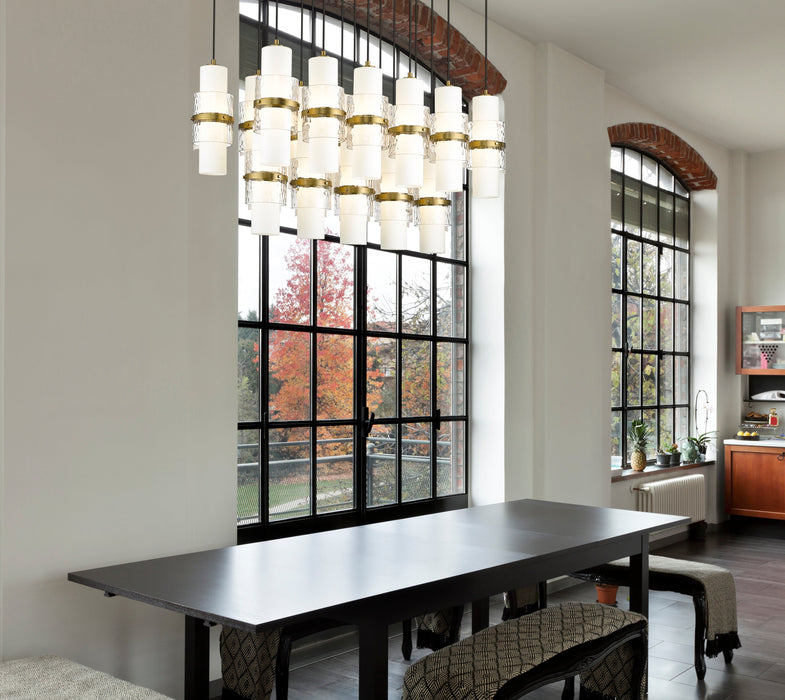 Linear Chandelier Z-Lite 1946P-17L-MGLD Modern Gold Cayden 17 Light Linear Chandelier Z-Lite