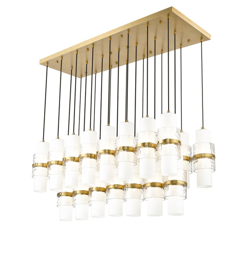 Linear Chandelier Z-Lite 1946P-23L-MGLD Modern Gold Cayden 23 Light Linear Chandelier Z-Lite