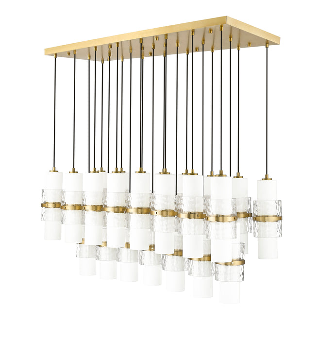 Linear Chandelier Z-Lite 1946P-23L-MGLD Modern Gold Cayden 23 Light Linear Chandelier Z-Lite