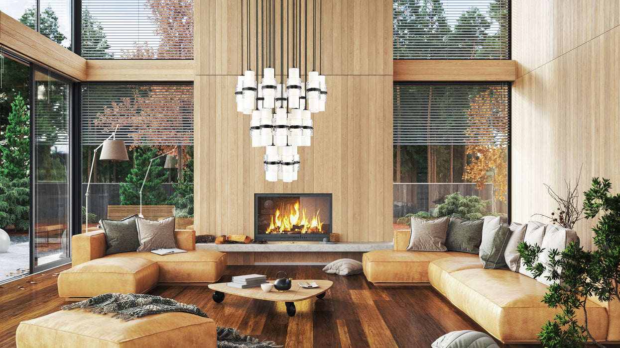 Chandelier Z-Lite 1946P-27R-MB Matte Black Cayden 27 Light Chandelier Z-Lite