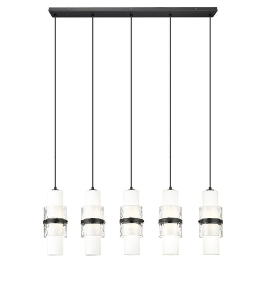 Linear Chandelier Z-Lite 1946P-5L-MB Matte Black Cayden 5 Light Linear Chandelier Z-Lite
