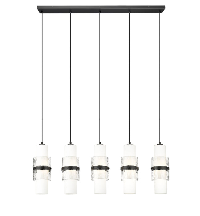 Linear Chandelier Z-Lite 1946P-5L-MB Matte Black Cayden 5 Light Linear Chandelier Z-Lite